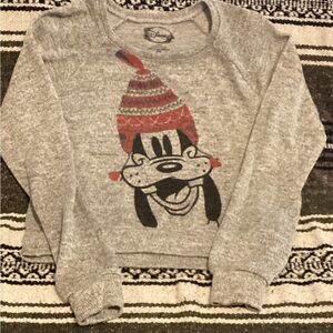 Disney Gray Sweater with Goofy Print-Sz Med